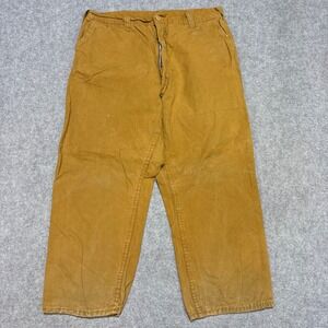 Vintage Duxbak Hunting Pants Brown Duck Canvas Double Knee Workwear 37x26.5